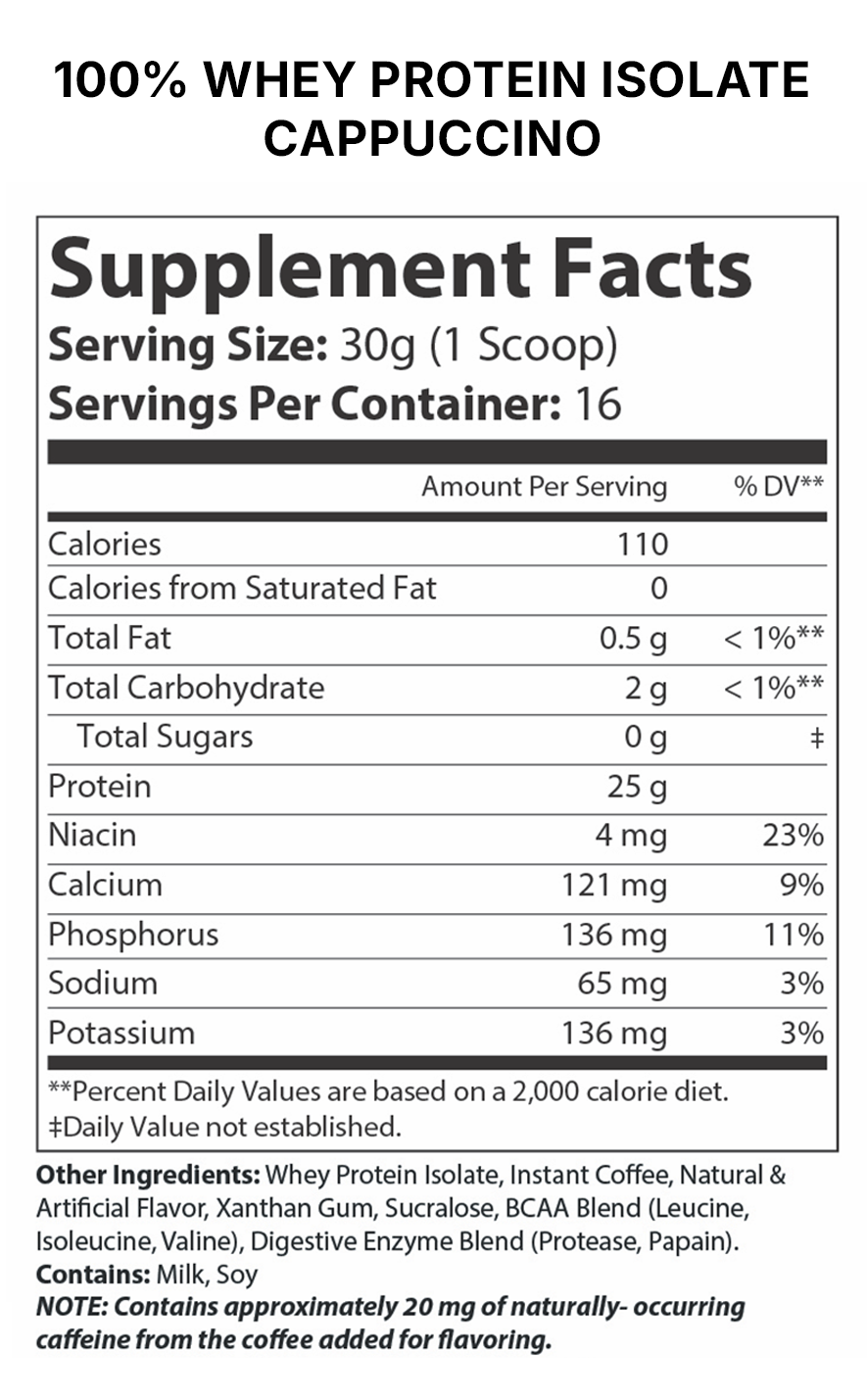 100% Whey Protein Isolate ingredients 1